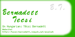 bernadett tecsi business card