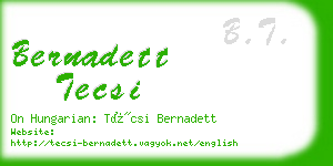 bernadett tecsi business card